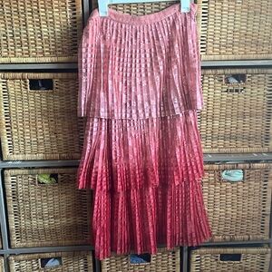 Anthropologie Maeve lace tulle tiered ombré skirt size 12